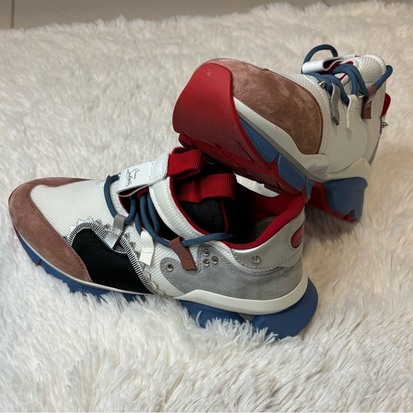 Christian Louboutin Men's Red and Blue Trainers 
Size 10 1/2 - Picture 7 of 14